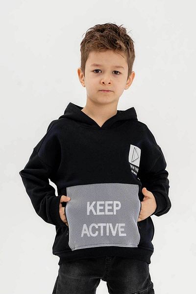 Gold Class Kidswear Момчешки суичър с три нишки с качулка и цип