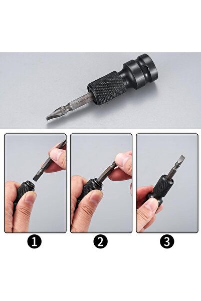 Depolife Somun Sökme Darbeli Matkap Makinesi Için 2li Mandrenli Bits Adaptörü Tornavida Vidalama Sökme Takma