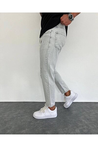 TÜZeMEN Men's Boyfriend Laser Cut Distressed Jeans Pants