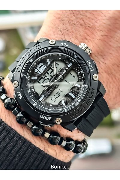 Jaga Chrono Waterproof Digital Men's Wristwatch with Stopwatch
