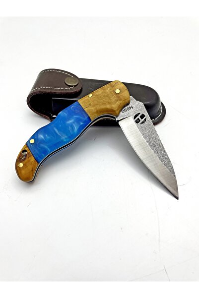 göcen çelik Sırttan Kilitli Kamp Çakısı , Cep Çakısı  Bejmavi