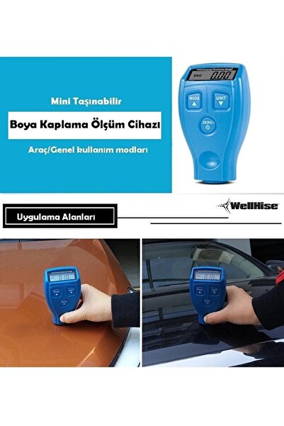HERŞEY FIRSAT Oto Boya Ölçer Kaporta Boya Kalınlık Ölçer Gm200 - Mavi