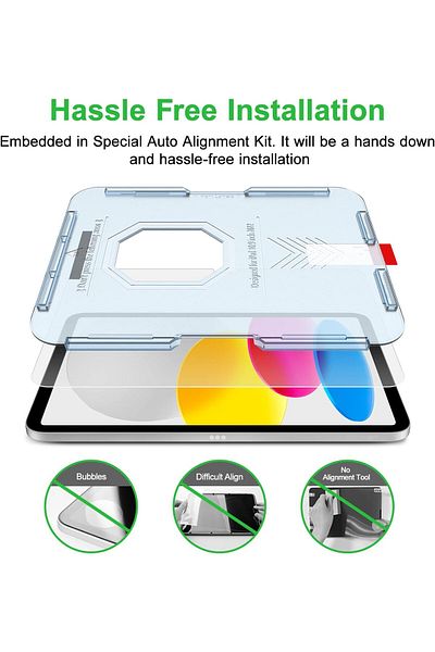 Fogy iPad A16/10Th Generation 2025 A3354 Compatible Molded Application Apparatus Auto Alignment Glass Screen Protector