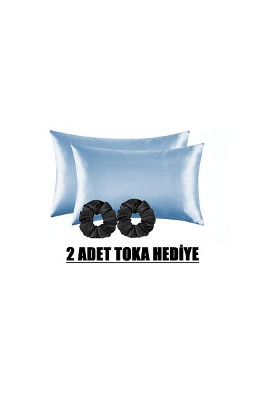 ANT HOME TEKS ANT SPECIAL Satin Texturat Mătase 50x70 Cm Față de pernă Anti-transpirație Inodor Păr creț albastru 2 buc.