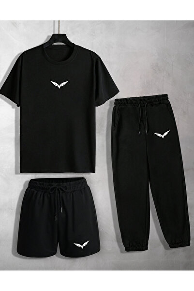 ZEMLİYA تيشيرت للجنسين من MELLACO مكون من 3 قطع - شورت - بدلة رياضية مطبوعة JRD