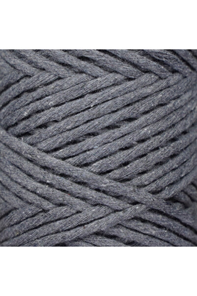 Makromecity Σκάνδαλο Μακραμέ Σκάνδαλο 3mm Σκάνδαλο Βαμβακερό Σκάνδαλο Μακραμέ Σκούρο Γκρι