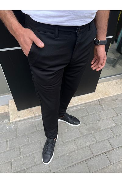 ElitWear Men's Linen Slim Fit Trousers