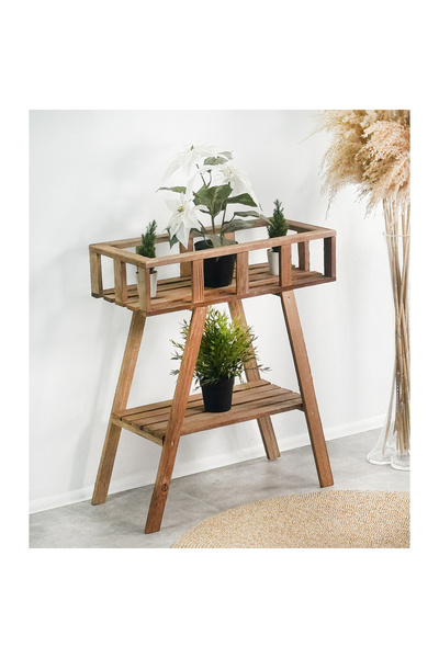 Weblonya Ahşap Saksı Raf Saksı Standı Çiçeklik 2033