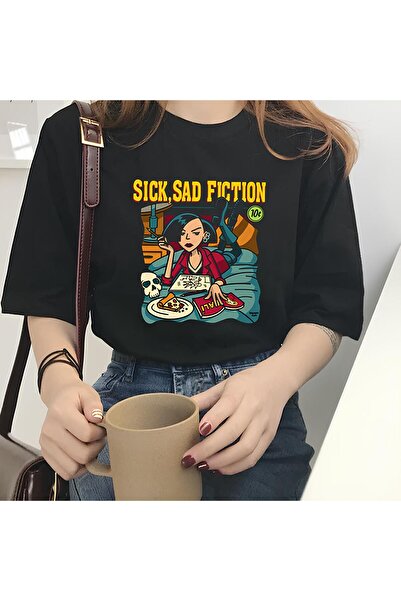 Jose Clothing Tricou oversize din bumbac organic cu imprimeu alb