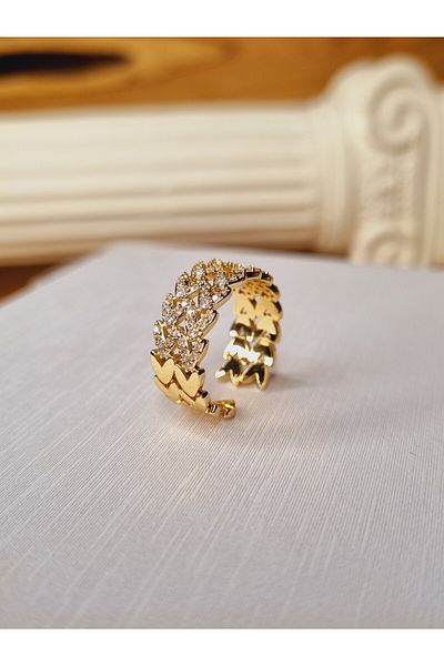 Defne Aksesuar ADJUSTABLE ROW HEART RING