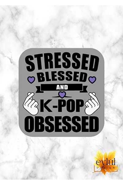 Eylül Design K-POP Printed Special Design Printed MDF A Quality Square Coasters