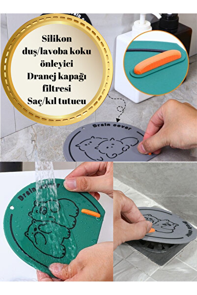 BRE HOME 1 adet sevimli zemin süzgeci kapağı, lavoba suzgeci saç tutucu banyo...