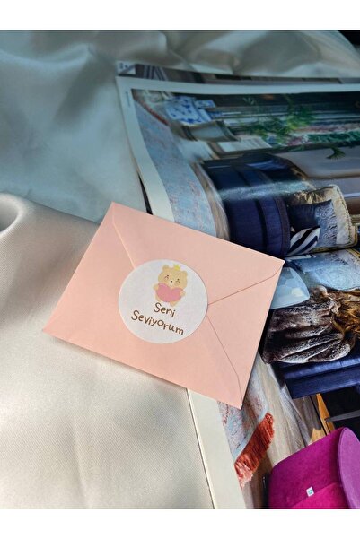 bisaccia Seni Seviyorum Etiketi Yuvarlak Mat Stıcker Sevgi Serisi 4 Cm (100 A...