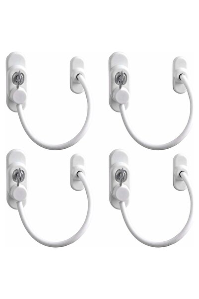 Netodak Çelik Halatlı Kilit Pvc Pencere Emniyet Çocuk Güvenlik Kilidi (4 Adet)