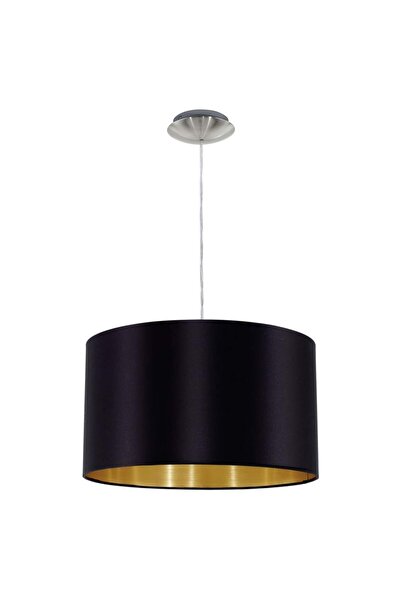 ASR Siyah Renkte Gold Astarlı Sarkıt Avize Gümüş Renk Tavan Gülüne Sahip Kaliteli Şık Aydınlatma