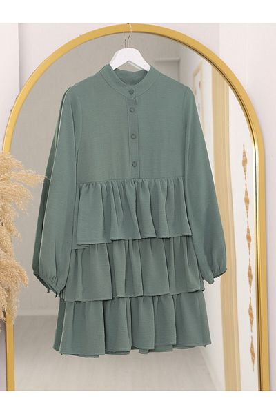 Modamorfo Half Buttoned 3 Layer Ayrobin Tunic