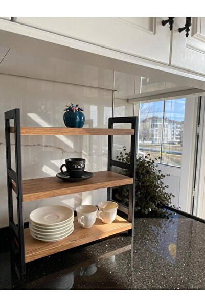 AKIS HOME Metal Ahşap Tezgah Üstü Raf Düzenleyici Banyo Mutfak Rafı Kitaplık ...