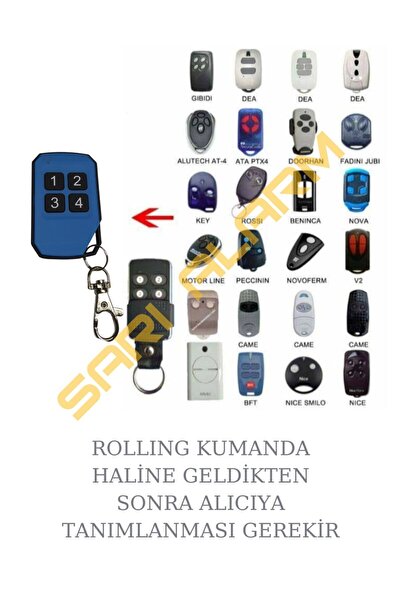 sarıalarm Rolling ( Nice - Bft - Hiland - Elero Vb ) Olabilen Akıllı Kumanda - Soft Gövde -