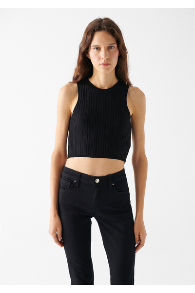 Mavi Sleeveless Black Sweater Fitted 171468-900
