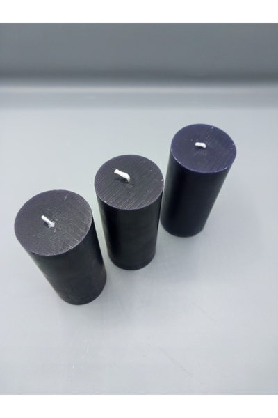 Pars Soya Parafinli SİYAH 3 ADET 18 Saat Yanma Süreli Çap:5 Cm Boy:10 Silindir Blok Mum Beyaz