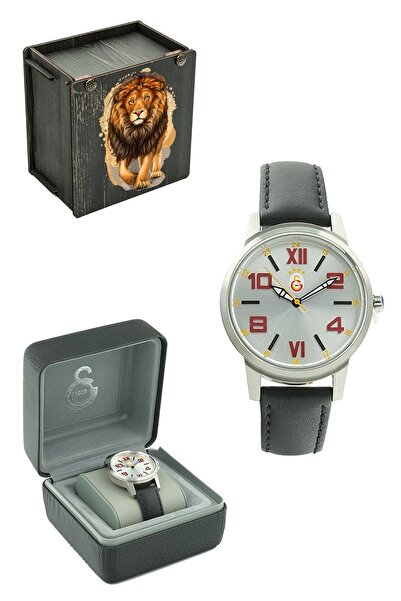 Galatasaray Orijinal Deri Kordonlu Kadın Kol Saati Hediyelik Ahşap Kutulu