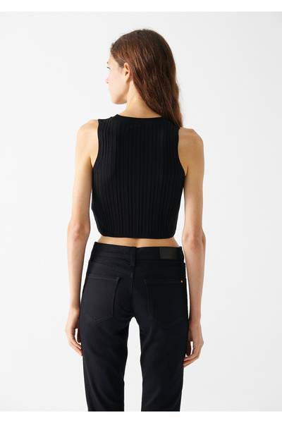 Mavi Sleeveless Black Sweater Fitted 171468-900