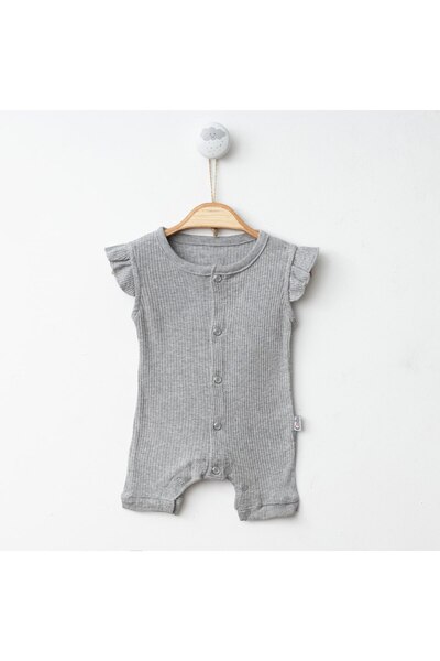 Minimus Newborn Baby Girl and Boy Summer Short Shorts Jumpsuit with Snap Front Short Sleeve Unisex Baby Jumpsuit