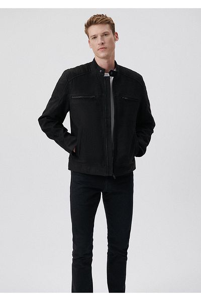 Mavi Черно яке от изкуствен велур Slim Fit / Slim Cut 0110096-900