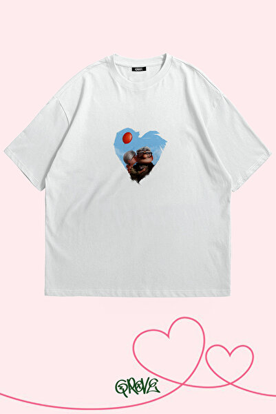 Grove Fashion Look Up Printed Valentine's Day Couple Oversize T-Shirt