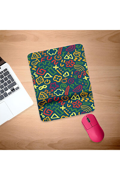 UcuruStore Πολύχρωμο Παιδικό Ορθογώνιο Μαξιλαράκι Ποντικιού με Στήριγμα Καρπού