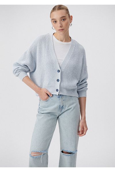 Mavi Buttoned Blue Cardigan Loose Fit / Loose Relaxed Cut1710321-82329
