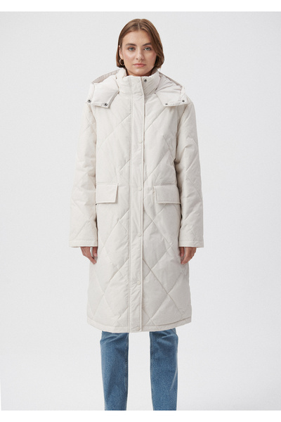 Mavi Prošívaný béžový dlouhý kabát 1110223-83746