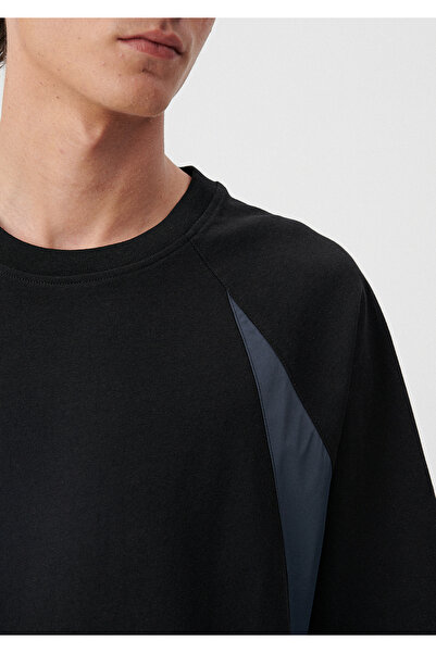 Mavi Bedrucktes schwarzes T-Shirt in Übergröße / weiter Schnitt 0611625-900