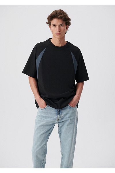 Mavi Printed Black T-Shirt Oversize / Wide Cut 0611625-900