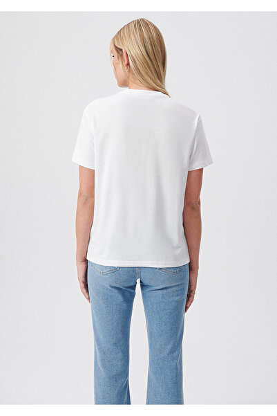 Mavi Wundersames bedrucktes weißes T-Shirt mit normaler Passform und normalem Schnitt 1611750-620