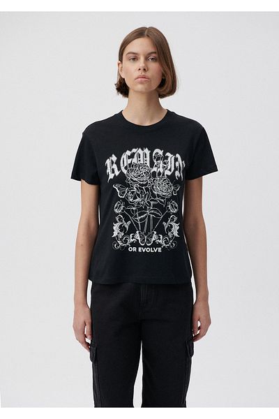 Mavi Evolve Printed Black T-Shirt Slim Fit / Slim Fit 1611693-70087
