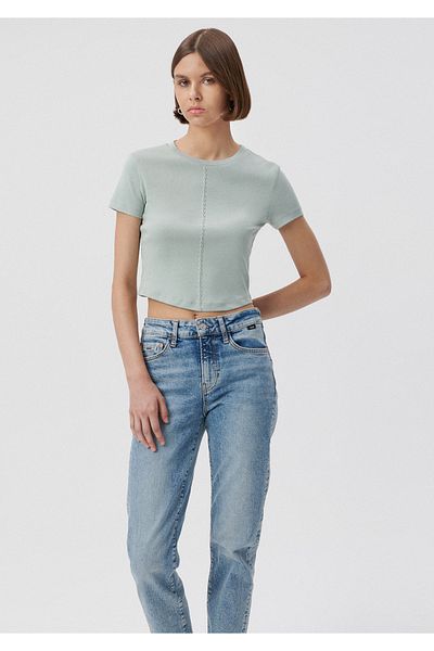 Mavi Green Crop T-Shirt Fitted 1611849-71464