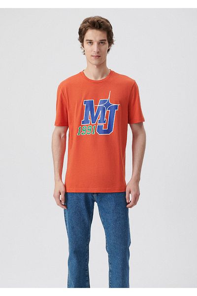 Mavi MJ Printed Orange T-Shirt Regular Fit / Normal Cut 0611653-70456