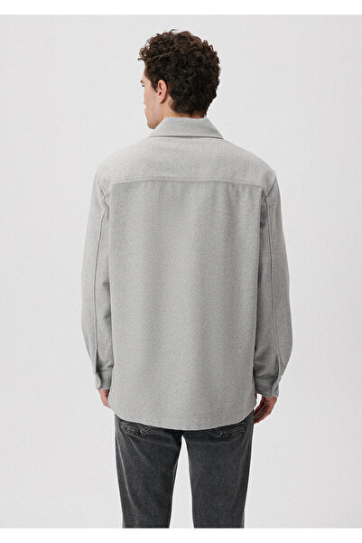 Mavi Gri Gömlek Loose Fit / Bol Rahat Kesim 0210794-80196