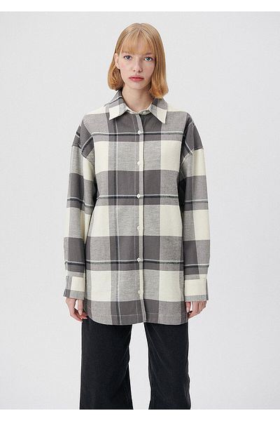 Mavi Cămașă gri în carouri oversize / croi lat1210270-85944