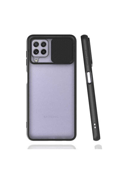 kilifone Samsung Galaxy M32 - Kılıf Slayt Sürgülü Arkası Buzlu Lensi Kapak
