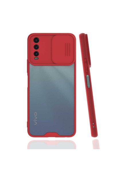 kilifone Vivo Y20S - Case Slide Sliding Back Frosted Cover the Lens