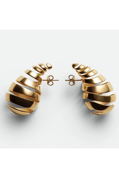 neslyaccessories اللون الذهبي انقطاع لوحة نموذج القرط الصلب