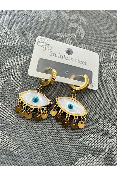 Pelin Aksesuar Sequin Steel Eye Earrings