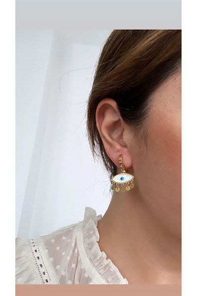 Pelin Aksesuar Sequin Steel Eye Earrings