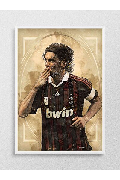 Mudi Store Paolo Maldini Futbol Poster Çerçevesiz Yüksek Kalite Futbolcu Duva...