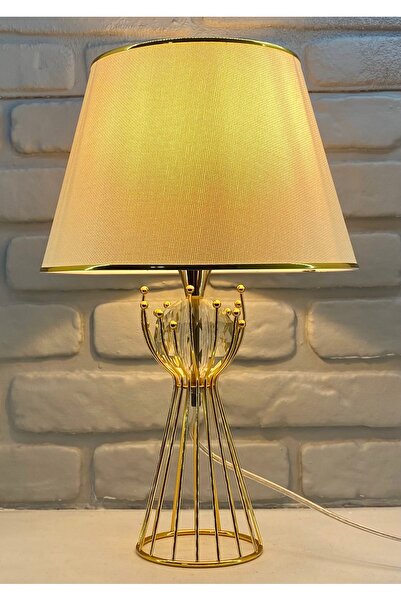 365GUNSERİSONU مصباح طاولة عاكس الضوء على شكل قبعة كريمية خفيفة مطلية بالذهب ...