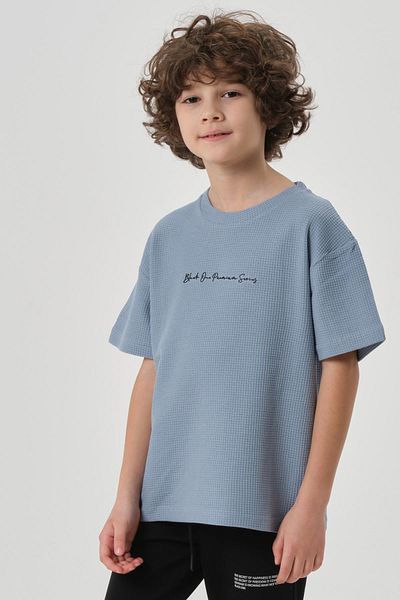 Black One Tricou de vară din țesătură Waffle pentru băiat