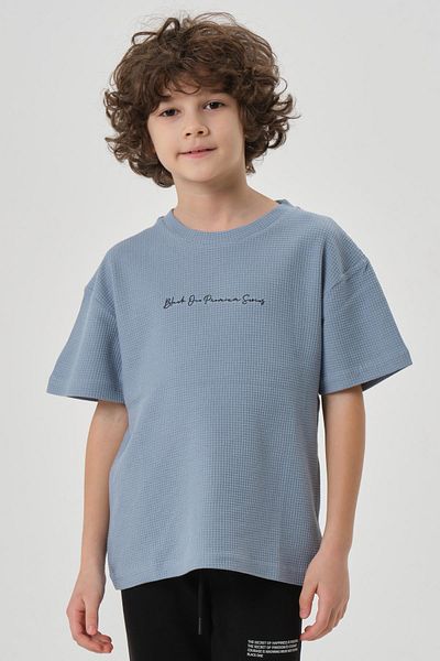 Black One Tricou de vară din țesătură Waffle pentru băiat