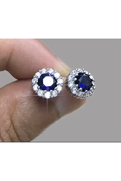 BY DİLEK ÇETİN ACCESSORY Çelik Mavi Taşlı Kıkırdak Helix Tragus Piercing(1 Adet)